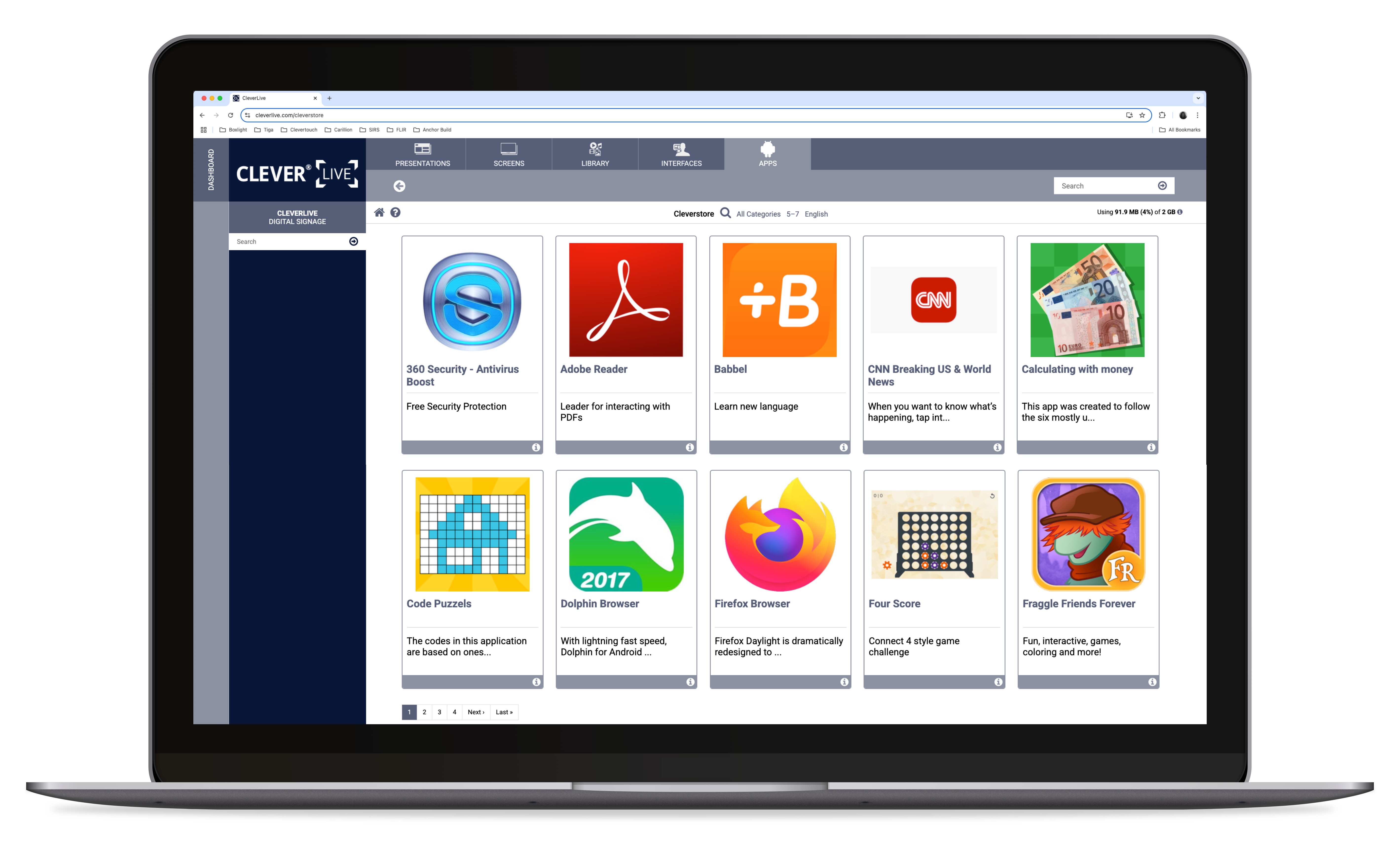 an example of Classroom Apps content on Mimio Market